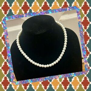 Faux pearl necklace